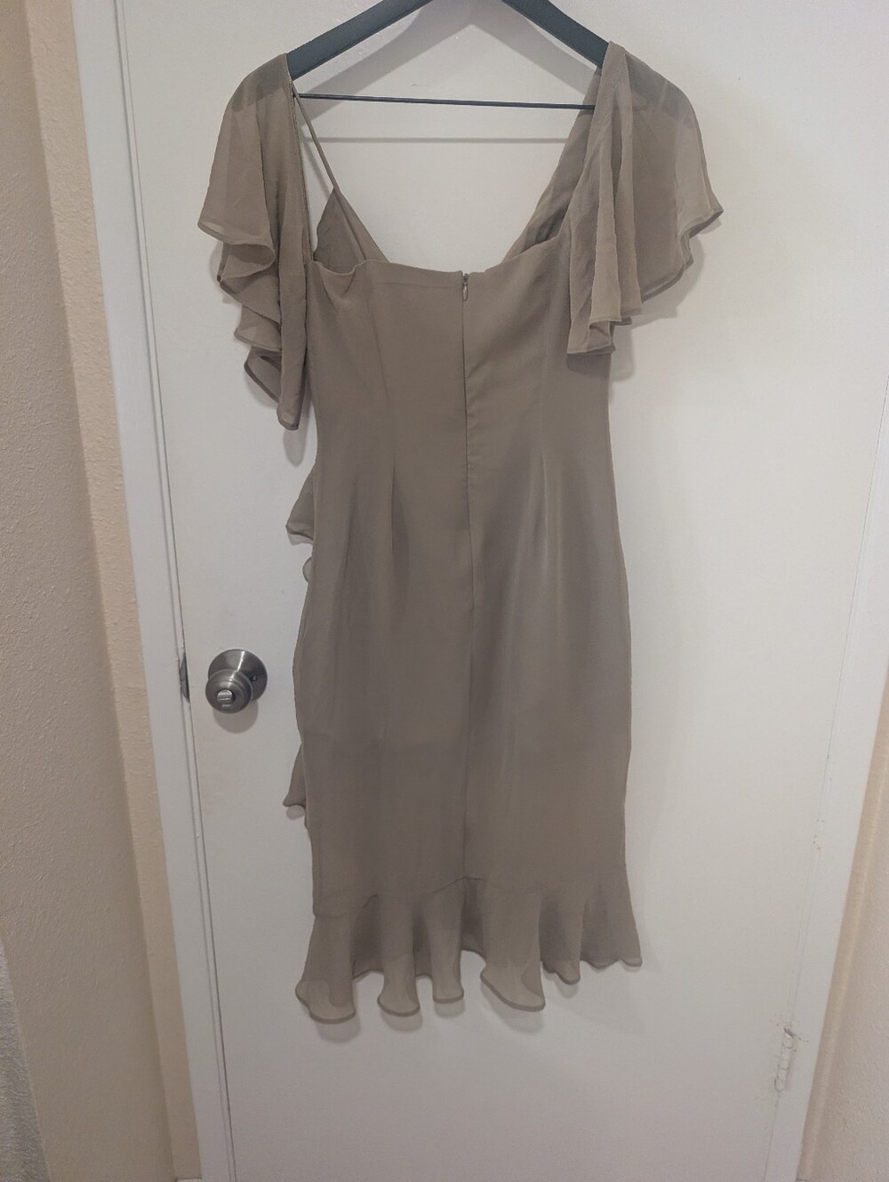 Keepsake Ruffled Chiffon Midi Dress In Willow - Picture 7 of 12
